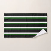 Zwart diep groen wit gestreept bad handdoek (Handdoek)