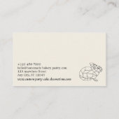 Zwart Dier Lowpoly Konijntje Visitekaartje (Achterkant)