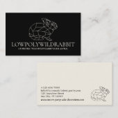 Zwart Dier Lowpoly Konijntje Visitekaartje (Voorkant / Achterkant)
