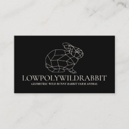 Zwart Dier Lowpoly Konijntje Visitekaartje