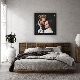 Zwart dik modern aangepast frame canvas afdruk