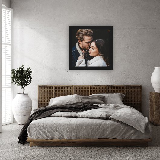 Zwart dik modern aangepast frame canvas afdruk