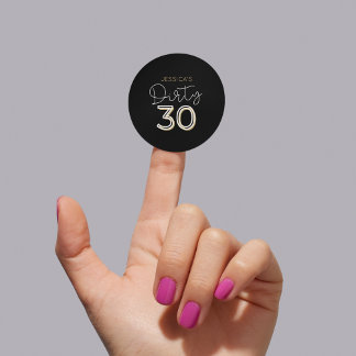 Zwart Dirty Thirty Custom Name Birthday Sticker