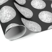 Zwart Disco Ball Pattern-pakpapier Cadeaupapier (Rol Hoek)