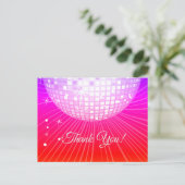 ZWART, DISCO PARTIJ, DANCE, BIRTHDAAG DANK JE KAAR BRIEFKAART (Staand voorkant)