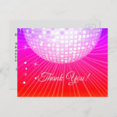 ZWART, DISCO PARTIJ, DANCE, BIRTHDAAG DANK JE KAAR BRIEFKAART (Voorkant / Achterkant)