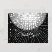 ZWART, DISCO PARTIJ, DANCE, BIRTHDAAG DANK JE KAAR BRIEFKAART (Voorkant / Achterkant)