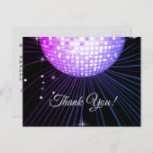 ZWART, DISCO PARTIJ, DANCE, BIRTHDAAG DANK JE KAAR BRIEFKAART (Voorkant / Achterkant)