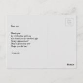 ZWART, DISCO PARTIJ, DANCE, BIRTHDAAG DANK JE KAAR BRIEFKAART (Achterkant)