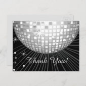 ZWART, DISCO PARTIJ, DANCE, BIRTHDAAG DANK JE KAAR BRIEFKAART (Voorkant / Achterkant)