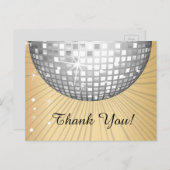 ZWART, DISCO PARTIJ, DANCE, BIRTHDAAG DANK JE KAAR BRIEFKAART (Voorkant / Achterkant)