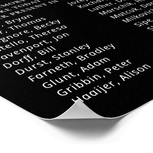 Zwart Dit kaarsbrandende kernen Reunion Memorial Poster (Hoek)