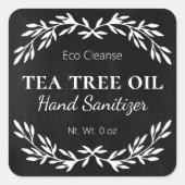 Zwart  DIY Hand Sanitizer Labels (Voorkant)