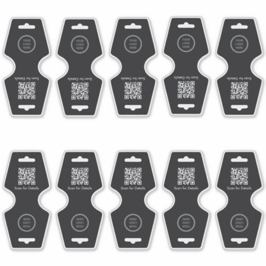 Zwart  DIY Ketting Foldover Hang Label (Voorkant)