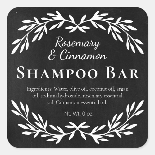 Zwart  DIY Shampoo Bar Labels (Voorkant)