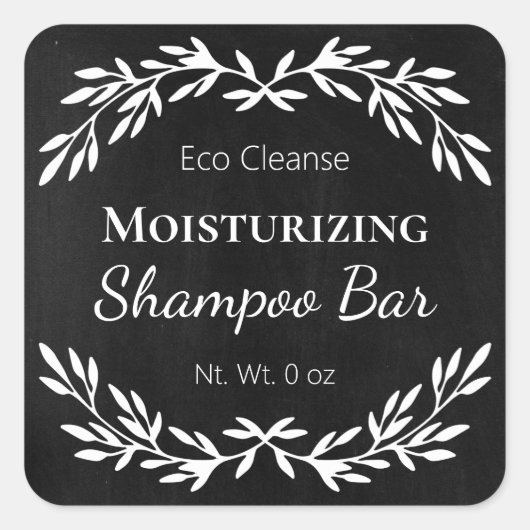  Zwart DIY Solid Shampoo Bar Labels (Voorkant)