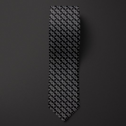 Zwart DNA Dubbel Helix Patroon Stropdas