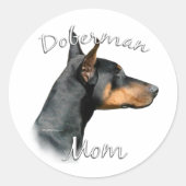 Zwart Doberman Mam - Sticker (Voorkant)