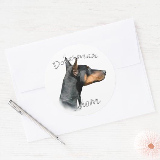 Zwart Doberman Mam - Sticker (Envelop)
