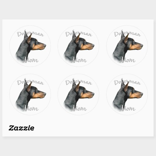 Zwart Doberman Mam - Sticker (Vel)