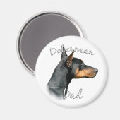 Zwart Doberman Papa - Magneet (Voorkant / Achterkant)