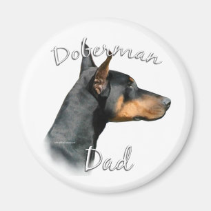 Zwart Doberman Papa - Magneet