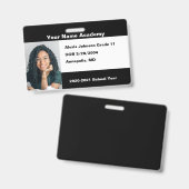 Zwart doe het zelf, aangepaste Homeschool Badge (Voor- en achterkant)