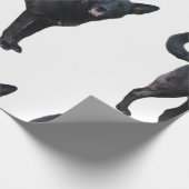 Zwart doekpapier cadeaupapier (Hoek)