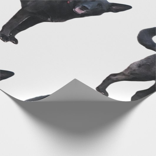 Zwart doekpapier cadeaupapier (Hoek)