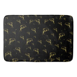 zwart, dolfijn, vis, natuur, aquatisch, design badmat