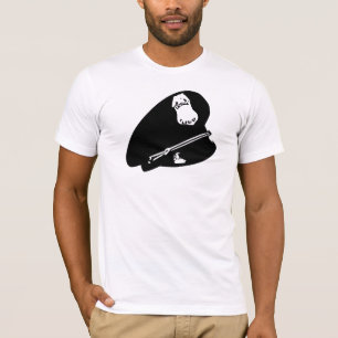 Zwart, Dom Leather Pet, Cop, Badge, papa, Fuzz T-shirt
