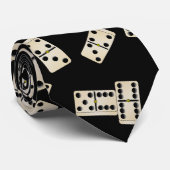 Zwart domino-patroon stropdas (Opgerold)