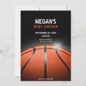 Zwart donker basketbal BABY SHOWER, Kaart (Voorkant)