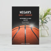 Zwart donker basketbal BABY SHOWER, Kaart (Staand voorkant)