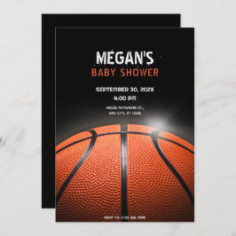 Zwart donker basketbal BABY SHOWER, Kaart