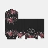 Zwart Donker Bloemen Elegante Gotische Bruiloft Bedankdoosjes (Uitgevouwen)