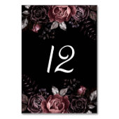 Zwart Donker Bloemen Gotische Bruiloft Kaart (Voorkant)