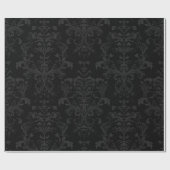 Zwart Donker Fanchy Chic Damask Patroon Cadeaupapier (Vlak)
