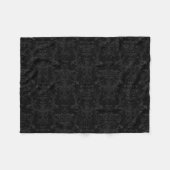 Zwart Donker Fanchy Chic Damask Patroon Fleece Deken (Voorkant (Horizontaal))