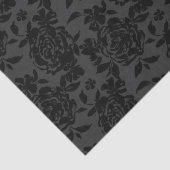 Zwart Donker Fanchy Chic Rozen Pattern Tissuepapier (Detail)
