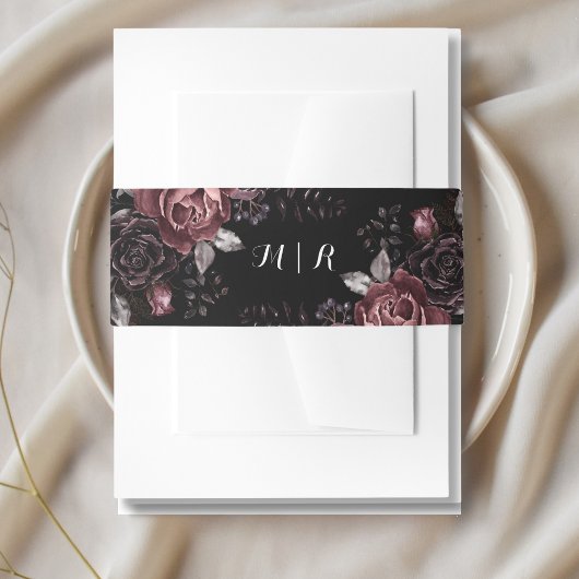 Zwart Donker Gotisch Bruiloft Uitnodiging Belly Ba Uitnodigingen Wikkel