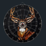 Zwart Donker Houten Houten Herten Rustiek Land Uni Dartbord<br><div class="desc">aangepast dartbord</div>