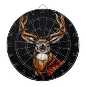 Zwart Donker Houten Houten Herten Rustiek Land Uni Dartbord (Voorkant)