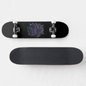 Zwart Donker Roos Bloem Persoonlijk Skateboard (Horizontaal)