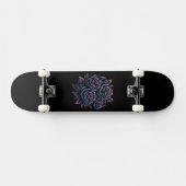 Zwart Donker Roos Bloem Persoonlijk Skateboard (Horizontaal)