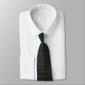 Zwart, donker Zee Groen Retro Striped Stropdas (Gebonden)