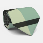 Zwart, donker Zee Groen Retro Striped Stropdas (Opgerold)
