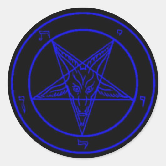 Zwart/Donkerblauw Baphomet Stickers (Voorkant)