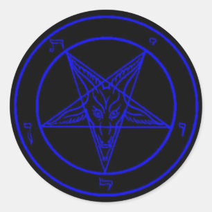 Zwart/Donkerblauw Baphomet Stickers