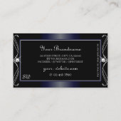 Zwart donkerblauw  mousserend Diamonds Visitekaartje (Achterkant)